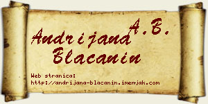 Andrijana Blaćanin vizit kartica
